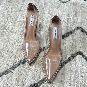 Steve Madden Clear and sparkle heels. Size 8
